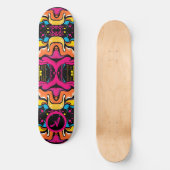 Neon psychedelische golf naadloos patroon persoonlijk skateboard (Voorkant)
