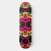 Neon psychedelische golf naadloos patroon persoonlijk skateboard (Voorkant)