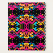 Neon psychedelische golf naadloos patroon planner (Achterkant)