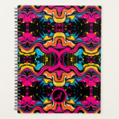 Neon psychedelische golf naadloos patroon planner (Voorkant)