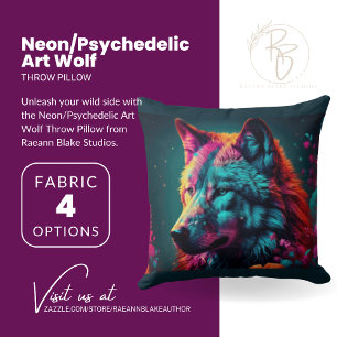 Neon/Psychedelische Kunst Wolf Worp Kussen