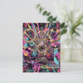 Neon Psychedelische Luxe Lounge Kunst Briefkaart (Staand voorkant)