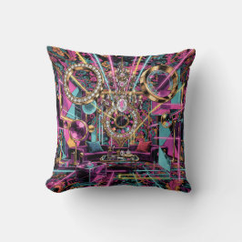 Neon Psychedelische Luxe Lounge Kunst Kussen