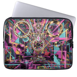 Neon Psychedelische Luxe Lounge Kunst Laptop Sleeve