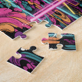 Neon Psychedelische Luxe Lounge Kunst Legpuzzel (Zijkant)