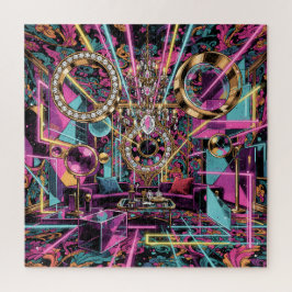 Neon Psychedelische Luxe Lounge Kunst Legpuzzel