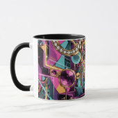 Neon Psychedelische Luxe Lounge Kunst Mok (Links)