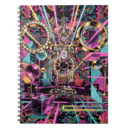 Neon Psychedelische Luxe Lounge Kunst Notitieboek