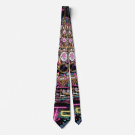 Neon Psychedelische Luxe Lounge Kunst Stropdas