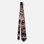 Neon Psychedelische Luxe Lounge Kunst Stropdas (Achterkant)