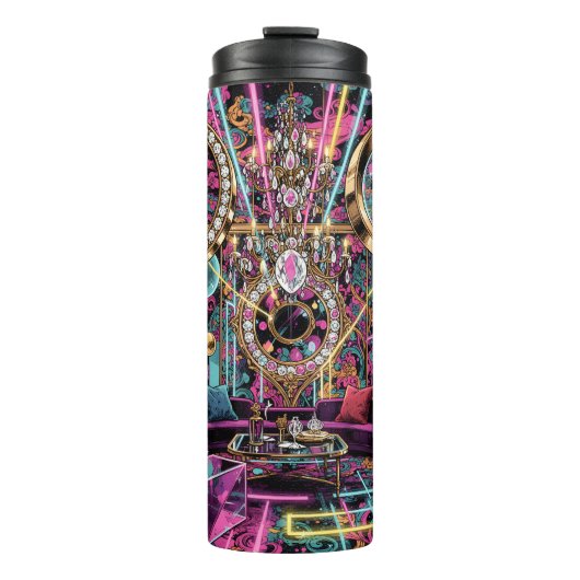 Neon Psychedelische Luxe Lounge Kunst Thermosbeker (Voorkant)