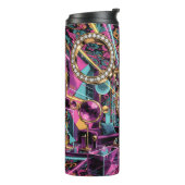 Neon Psychedelische Luxe Lounge Kunst Thermosbeker (Gedraaid links)