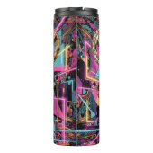 Neon Psychedelische Luxe Lounge Kunst Thermosbeker (Achterkant)