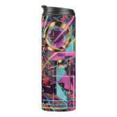 Neon Psychedelische Luxe Lounge Kunst Thermosbeker (Geroteerd rechts)
