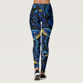 Neon psychedelische paddestoelleggings leggings (Achterkant)