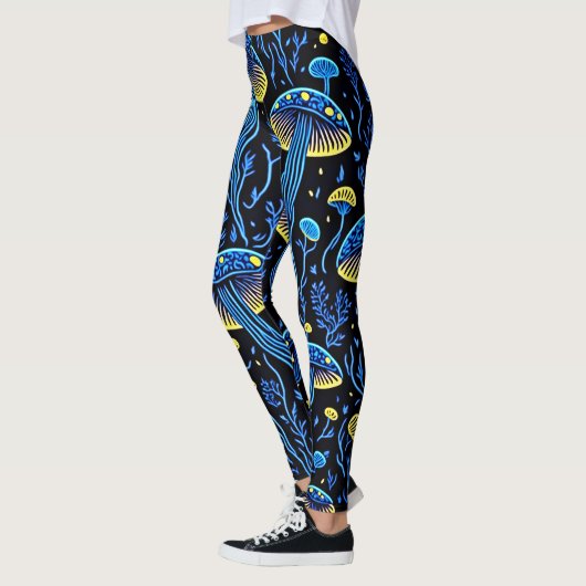 Neon psychedelische paddestoelleggings leggings (Links)