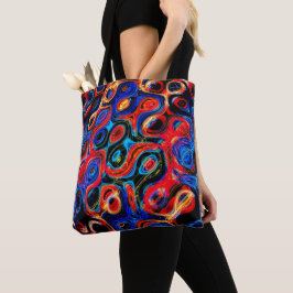 Neon psychedelische rimpelingen Canvas tas