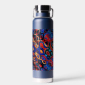 Neon psychedelische rimpels waterfles (Achterkant)