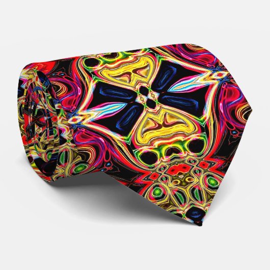 Neon psychedelische Stropdas (Opgerold)