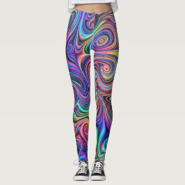 Neon Psychodelische Draai Abstract Patroon Leggings