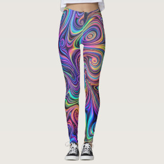 Neon Psychodelische Draai Abstract Patroon Leggings