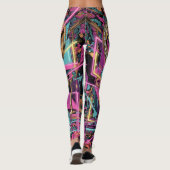 Neon Psychodelische Luxe Lounge Kunst Leggings (Achterkant)