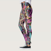 Neon Psychodelische Luxe Lounge Kunst Leggings (Links)