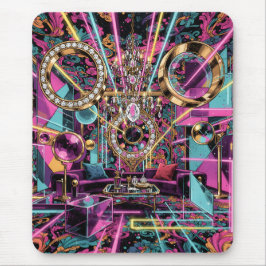 Neon Psychodelische Luxe Lounge Kunst Muismat