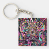 Neon Psychodelische Luxe Lounge Kunst Sleutelhanger (voorkant)