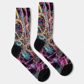 Neon Psychodelische Luxe Lounge Kunst Sokken (Rechts)