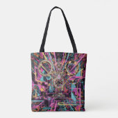 Neon Psychodelische Luxe Lounge Kunst Tote Bag (Achterkant)