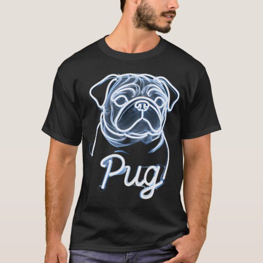 Neon Pug T-shirt (Voorkant)
