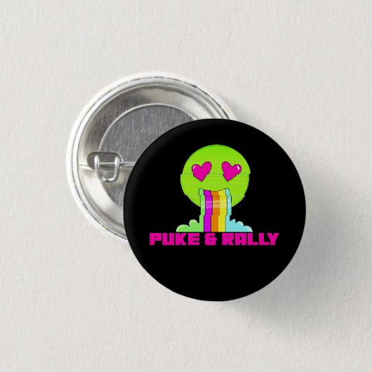 Neon Puke & Rally Face Button | Partijcomeback (Voorkant /achterkant)