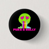 Neon Puke & Rally Face Button | Partijcomeback (Voorkant)