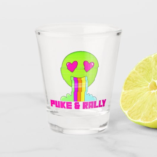 Neon Puke & Rally Shot Glas | Party Comeback Shot (Voorkant)