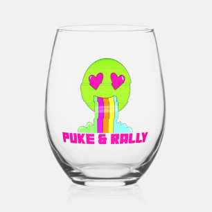 Neon Puke & Rally Steelswijnglas   Feestje Wijnglas Zonder Voet