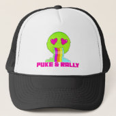 Neon Puke & Rally Trucker Hat | Partijcomeback Trucker Pet (Voorkant)