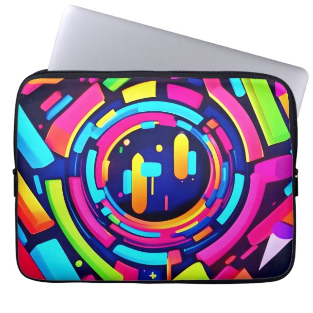 Neon Pulse: een digitale symfonie Laptop Sleeve (Voorkant)
