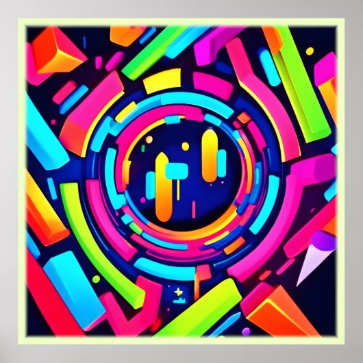 Neon Pulse: een digitale symfonie Poster (Voorkant)