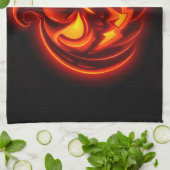 Neon Pumpkin Monster Halloween Kitchen Towel Theedoek (Gevouwen)