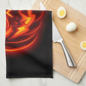 Neon Pumpkin Monster Halloween Kitchen Towel Theedoek (Quarter Fold)