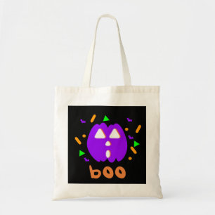 Neon Pumpkin Trick or treat Canvas tas