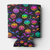 Neon Pumpkins Bats Moons and Stars Blikjeskoeler (Achterkant)