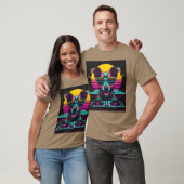 Neon Pup DJ Synthwave cadeau T-shirt (Unisex)