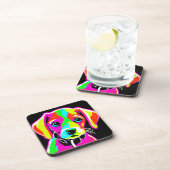 Neon Puppies Pop Art Bier Onderzetter (Rechterzijde)