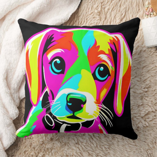Neon Puppies Pop Art Kussen (Deken)