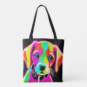 Neon Puppies Pop Art Tote Bag (Achterkant)