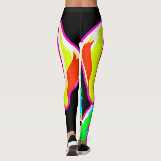 Neon Puppy Pop Art Leggings (Achterkant)