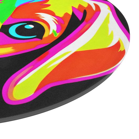 Neon Puppy Pop Art Snijplank (Hoek)