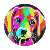 Neon Puppy Pop Art Snijplank (Voorkant)